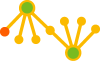 ícono de organismos en forma de nodos