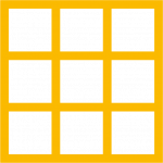 Cuadrado dividido en 9 sectores, dando una idea esquemática de un panel solar